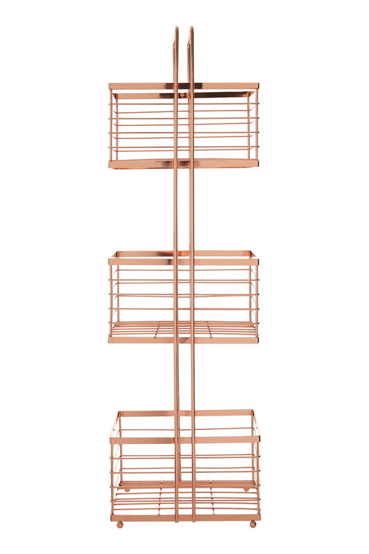 Rose Gold Rectangular Storage Caddy