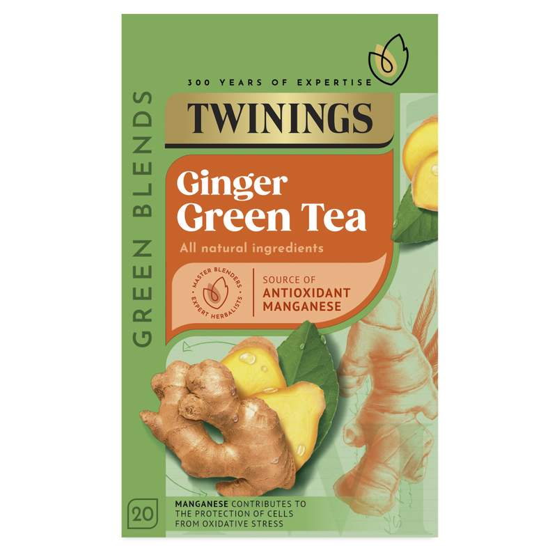 green Tea & ginger 20 Tea Bags 40g