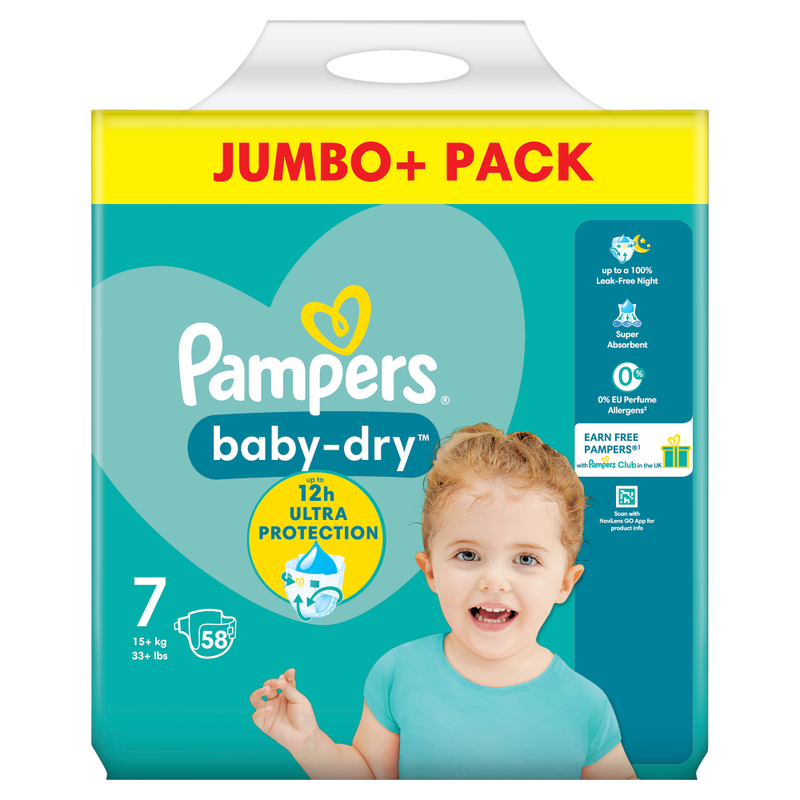 Baby-Dry Nappies Size 7 58 Pack Jumbo+ Pack