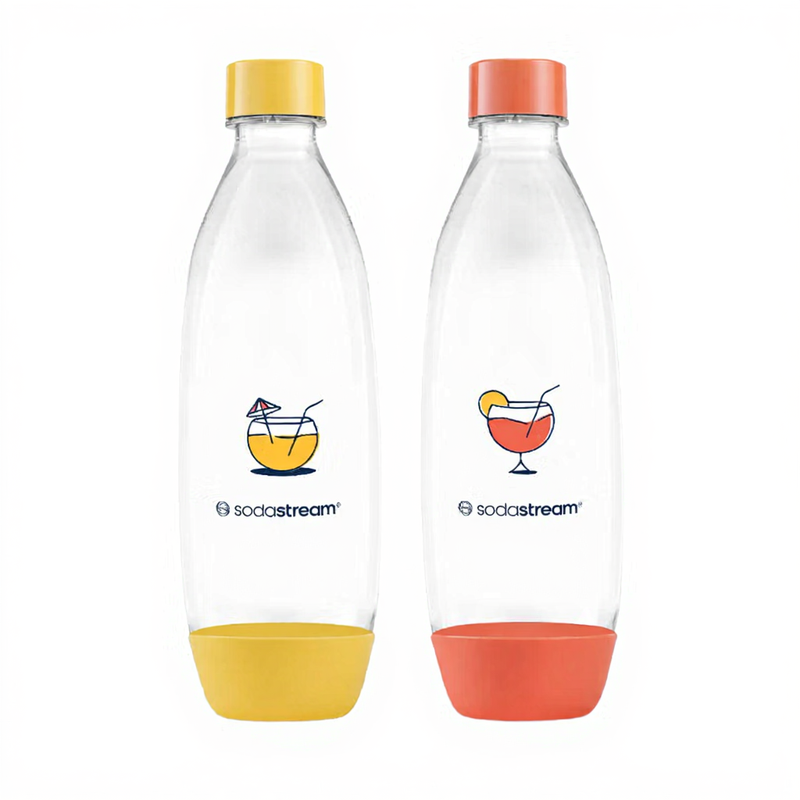 SodaStream FUSE - dubbele flessenset - 2 x 1 L oranje/geel vaatwasserbestendig