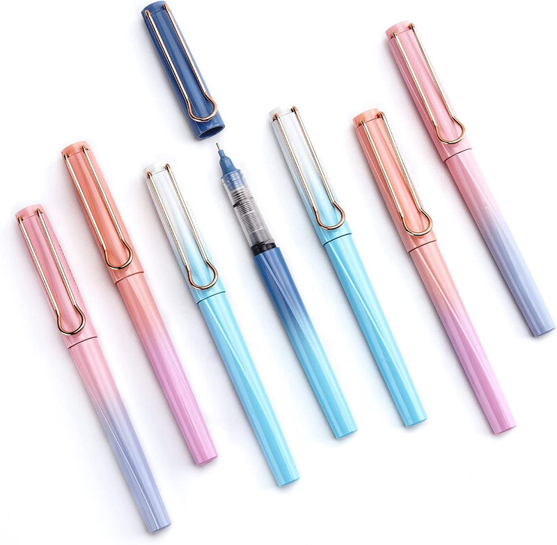 Liquid Ink Rollerball Pens: 0.5mm Black Pens Quick Dry No Bleed Roller Pens Pack of 8