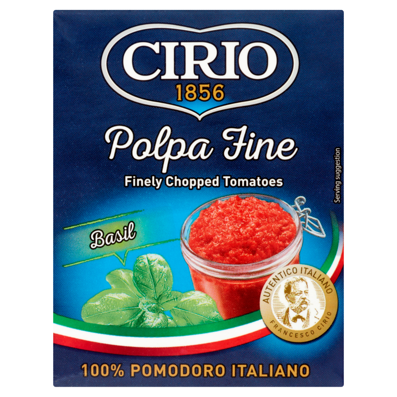 Polpa Fine Finely Chopped Tomatoes With Basil 390g