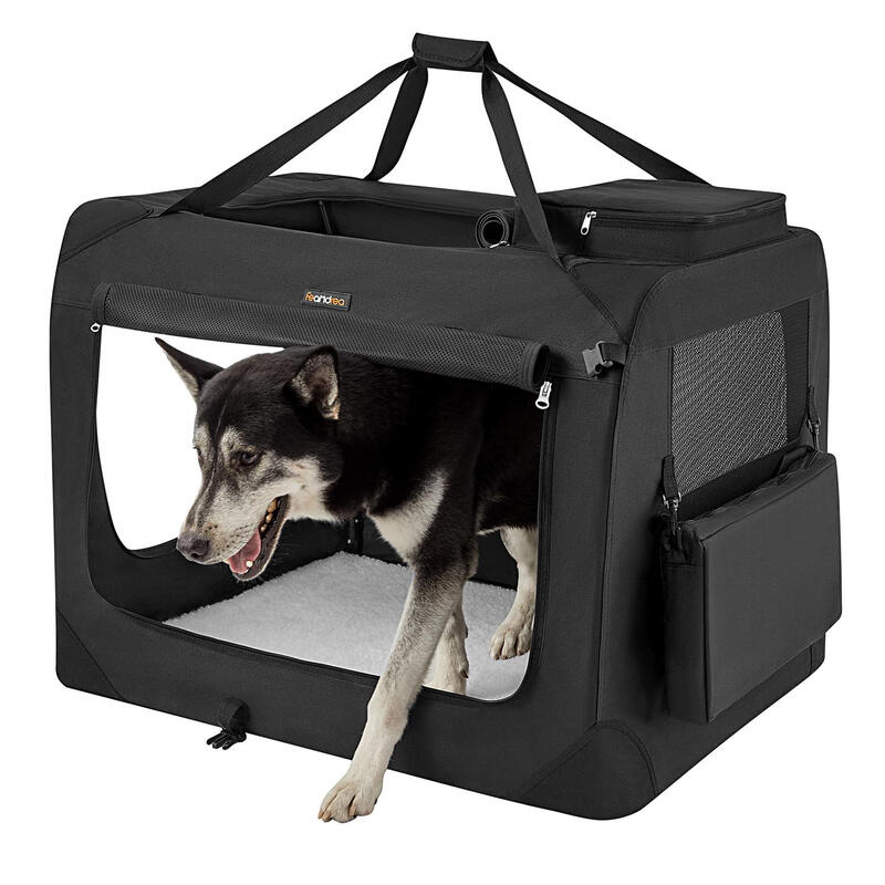 Dog Kennel Portable Dog Travel Crate 102.0x69.0x69.0cm Black