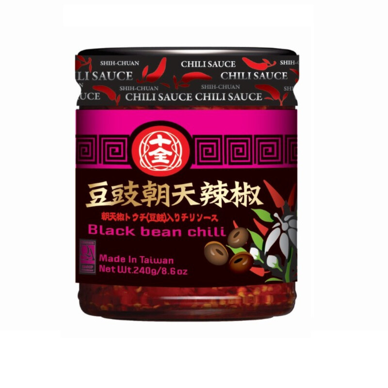 Shih Chuan Black Dried Bean Chilli Peppers (Zhaotian Variety) 240G