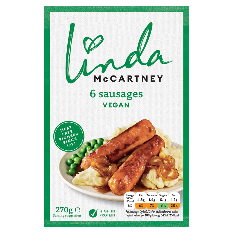 Linda Mccartney's Black 6 Vegetarian Sausages 270G