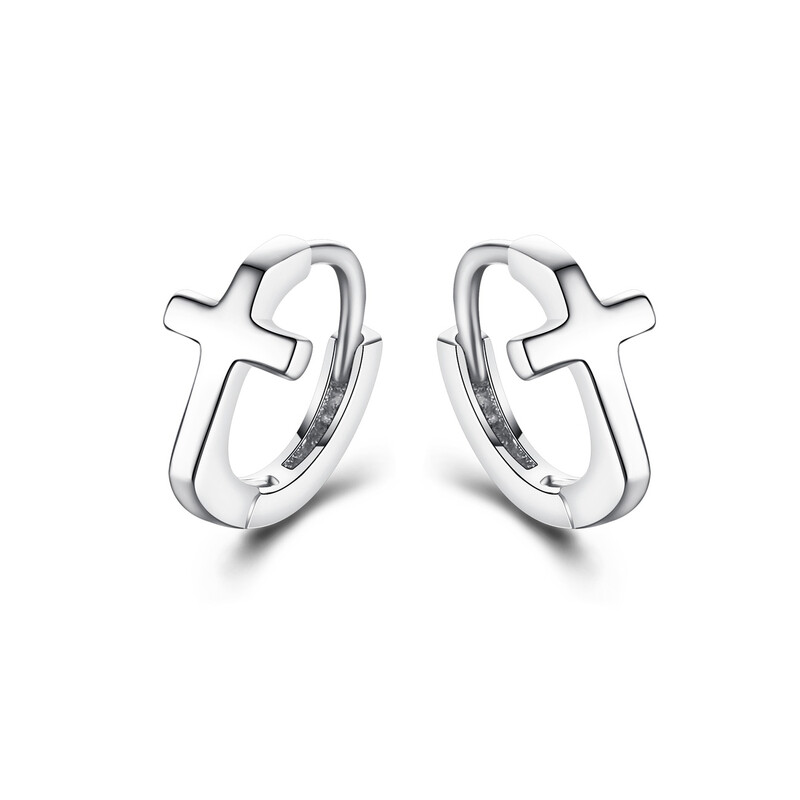 Simple Tiny Cross Earrings