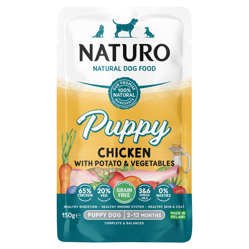 Natural Dog Food Puppy Chicken with Potato & Vegetables Puppy Dog 2-12 Months 150g