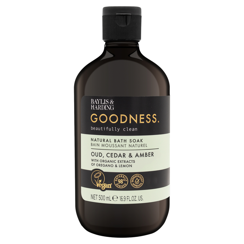 Goodness Oud, Cedar & Amber Natural Bath Soak 500ml