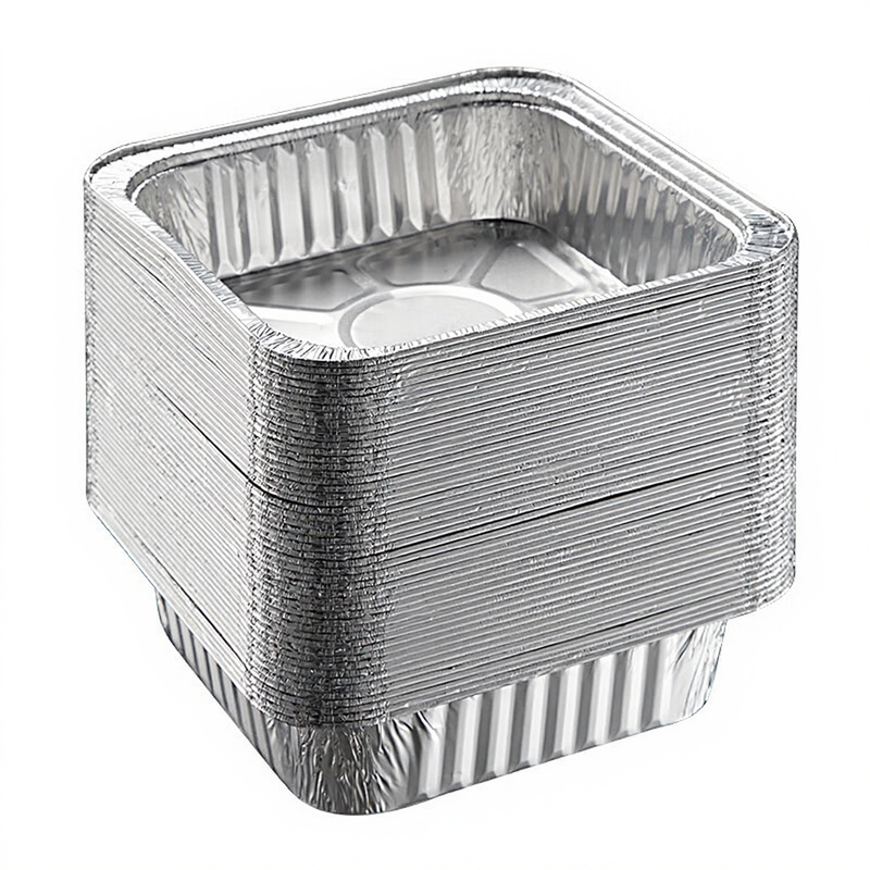 COOKER KING 6 inch vierkante aluminiumfolie borden, 50 stuks