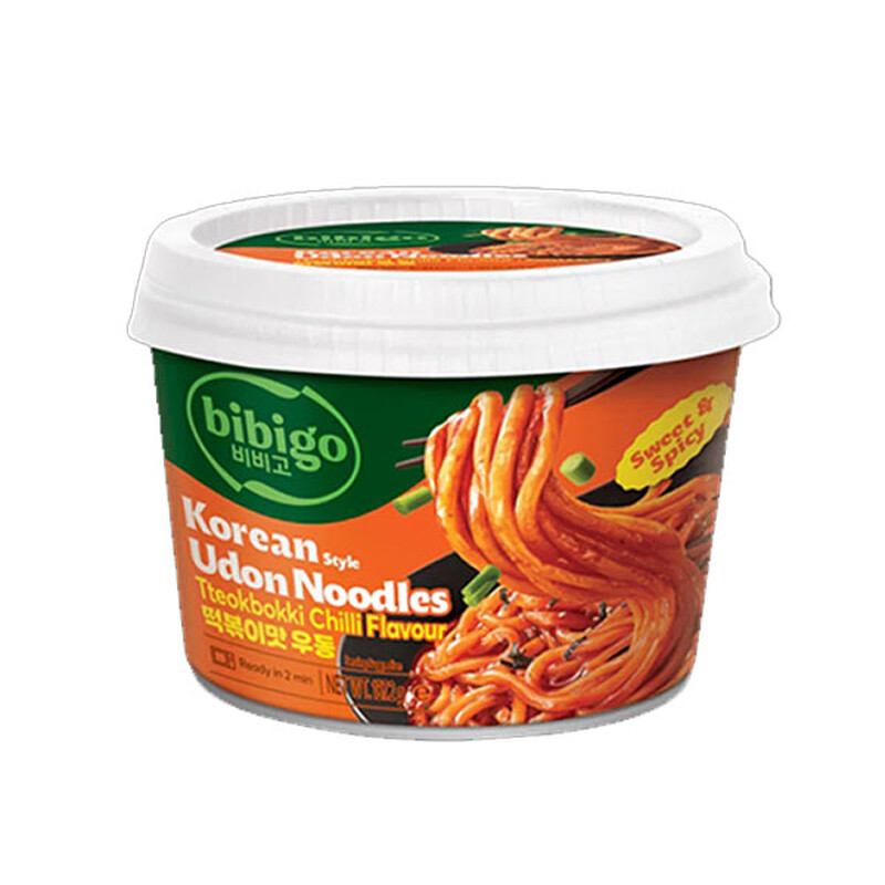 CJ Bibigo Korean Style Udon Noodles Tteokbokki Chili Flavour 187g