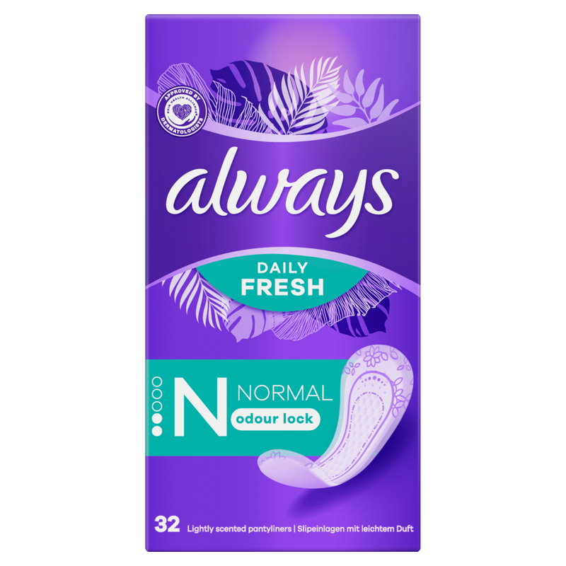 Daily Fresh Normal Panty Liners with Odour Lock 32 Pack