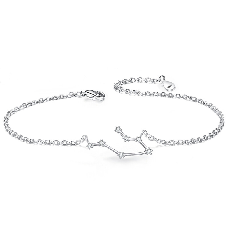 Cubic Zirconia Gemini Zodiac Horoscope Astrology Link Bracelet