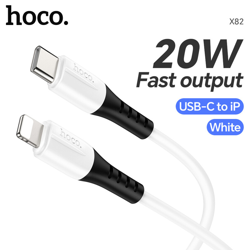 Hoco. White Hoco X82 20W Usb-C To Lightning Charging Cable