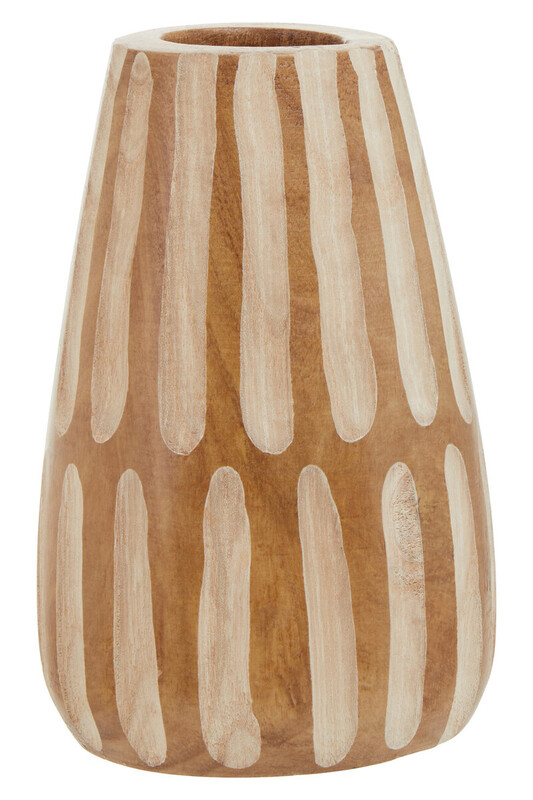 Vase Arlo Tapered Engraved Wooden Natural Small
