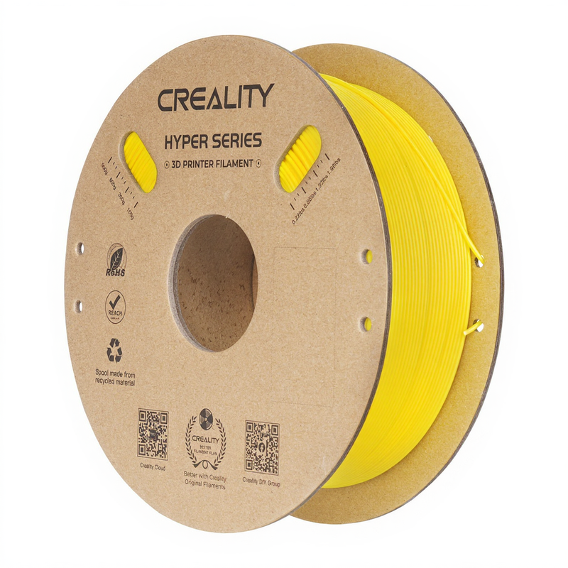 Creality Hyper PLA Geel 1 kg, Hoge snelheid 30-600 mm/s, Dimensienauwkeurigheid +/-0,02 mm, Compatibel met de meeste FDM 3D-printers, 1 kg (2,2 lbs) spoel