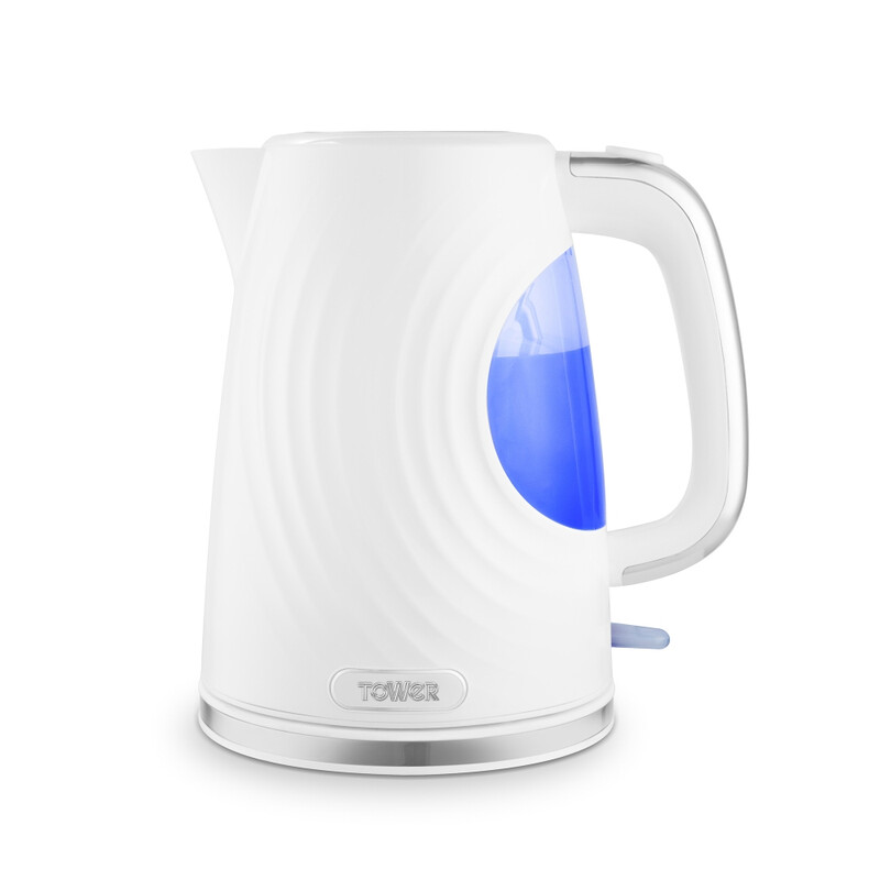 Sonar Textured Kettle, 1.7L, Large Viewing Window, Rapid Boil, 3000W, White - T10083W