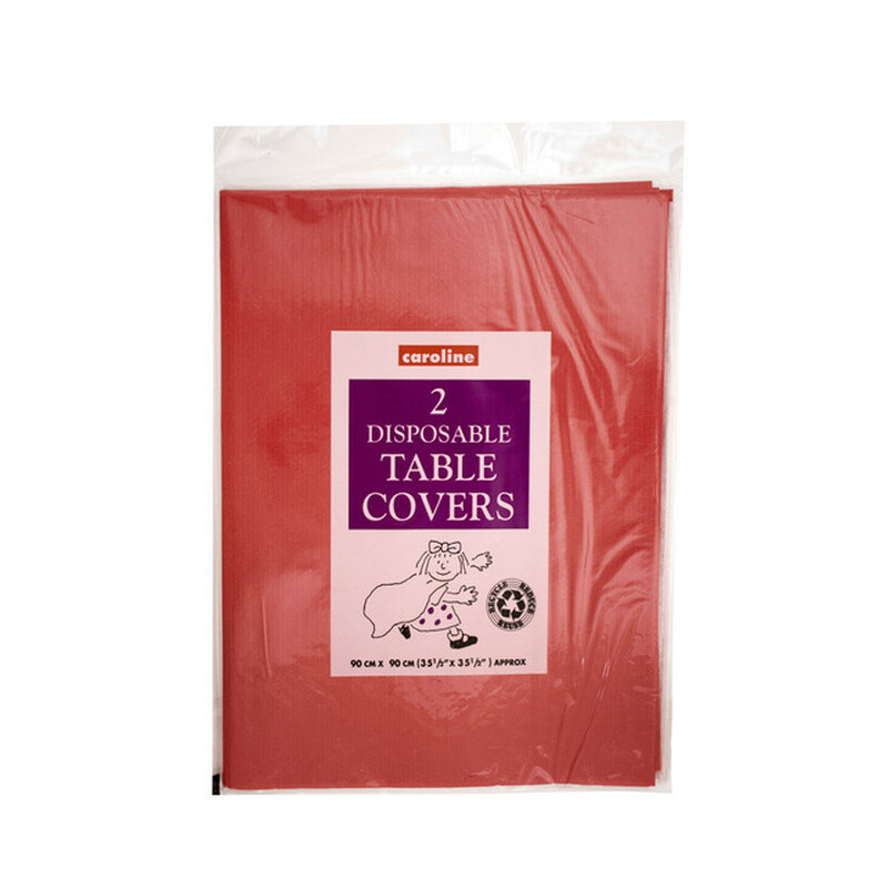 Red Square Paper Tablecover, 90 X 90cm, Pack Of 2