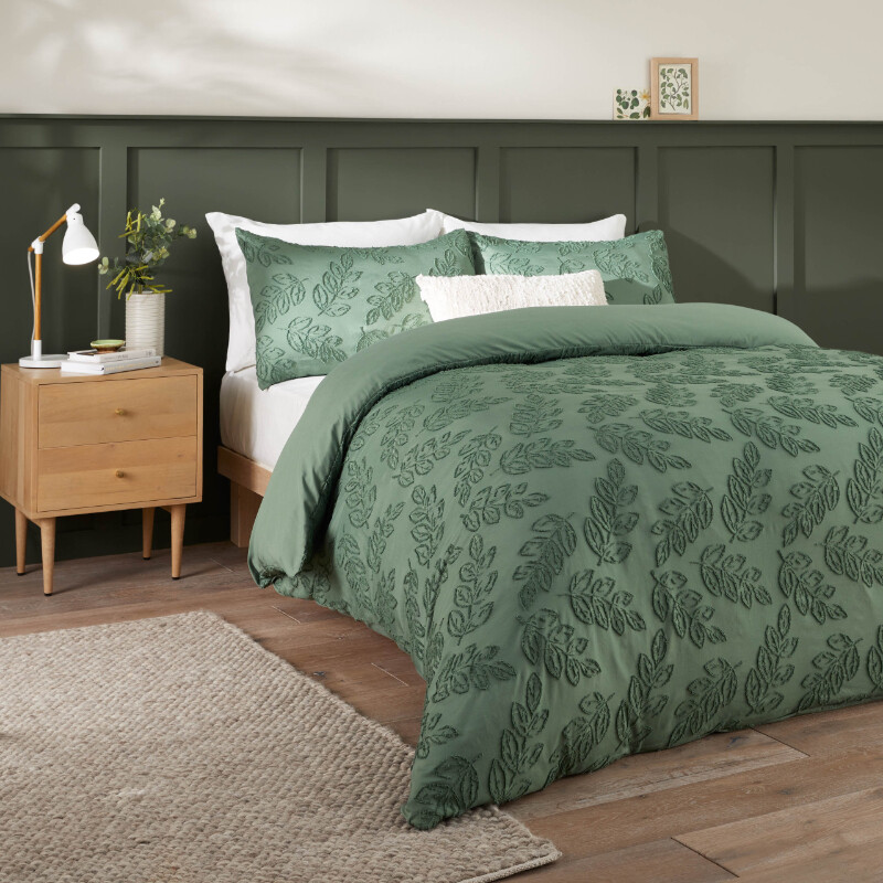 Duvet Cover Set Seville Leaf Green King