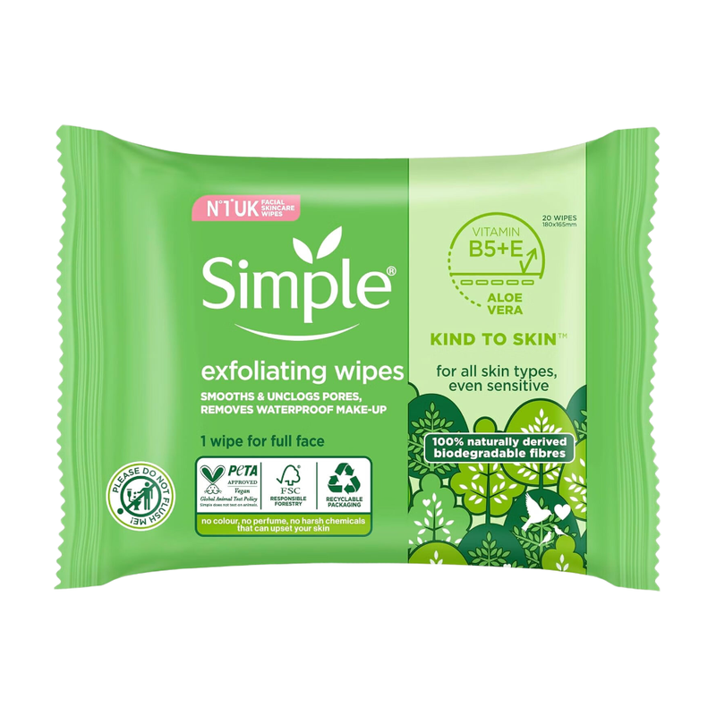 Kind To Skin Biodegradable Exfoliating 20 Wipes