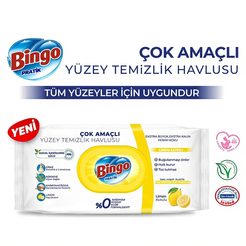 Bingo Schoonmaakdoekjes 96x Lemon