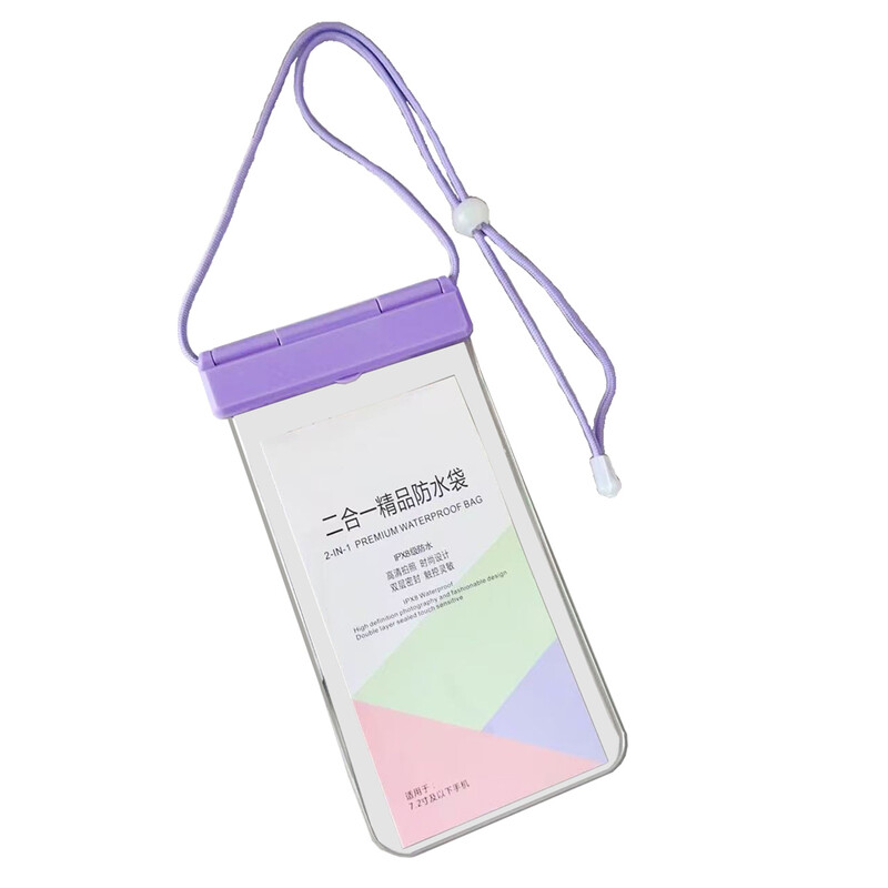 White Lable - 2-in-1 Waterproof Phone Pouch - Purple