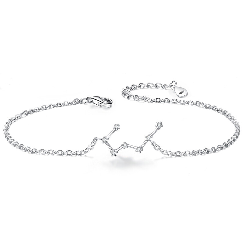 Cubic Zirconia Taurus Zodiac Horoscope Astrology Link Bracelet