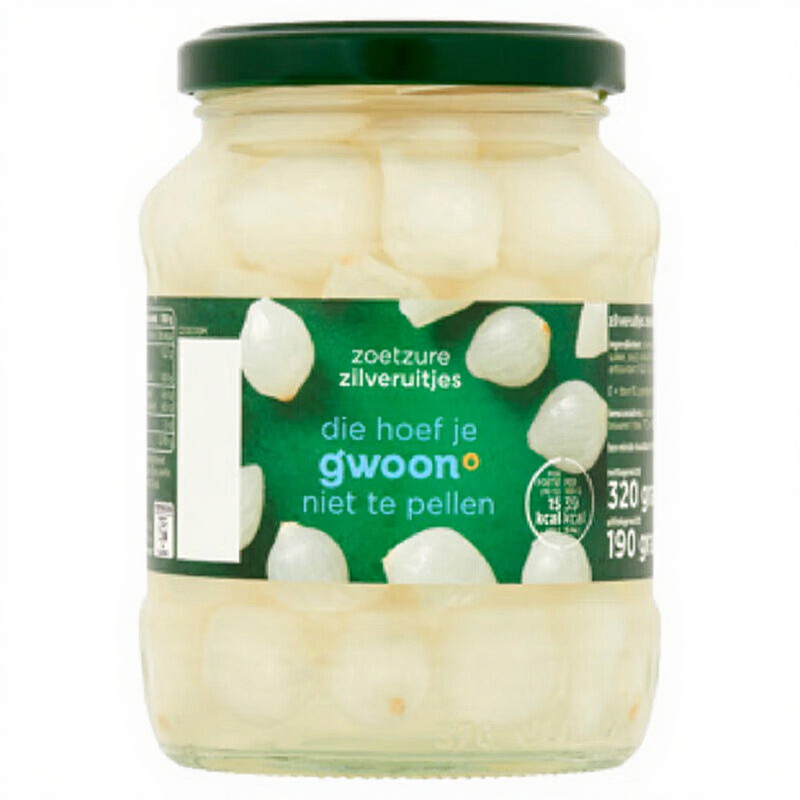 g'woon Zoetzure Zilveruitjes 320 g