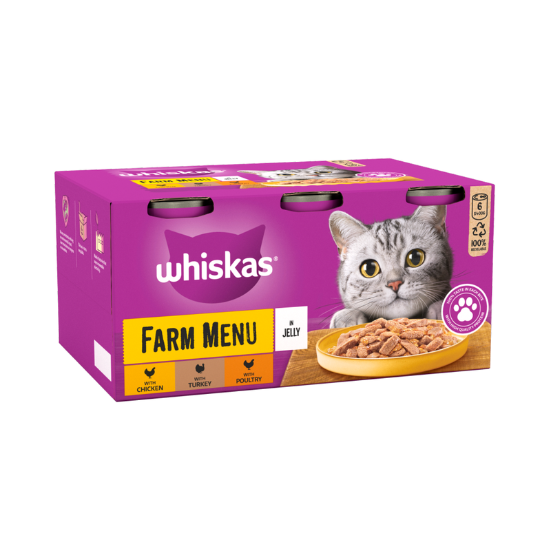 Farm Menu Adult Wet Cat Food in Jelly Tin 6 x 400g