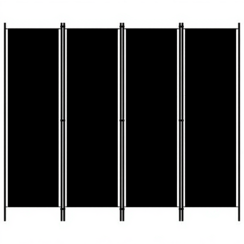 vidaXL 4-Panel Raumteiler Schwarz