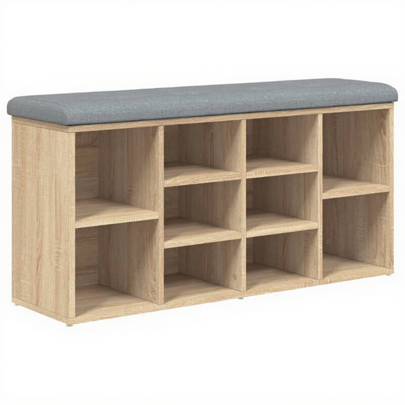 vidaXL Banc à chaussures 102x32x50 cm Bois traité Fini chêne Sonoma