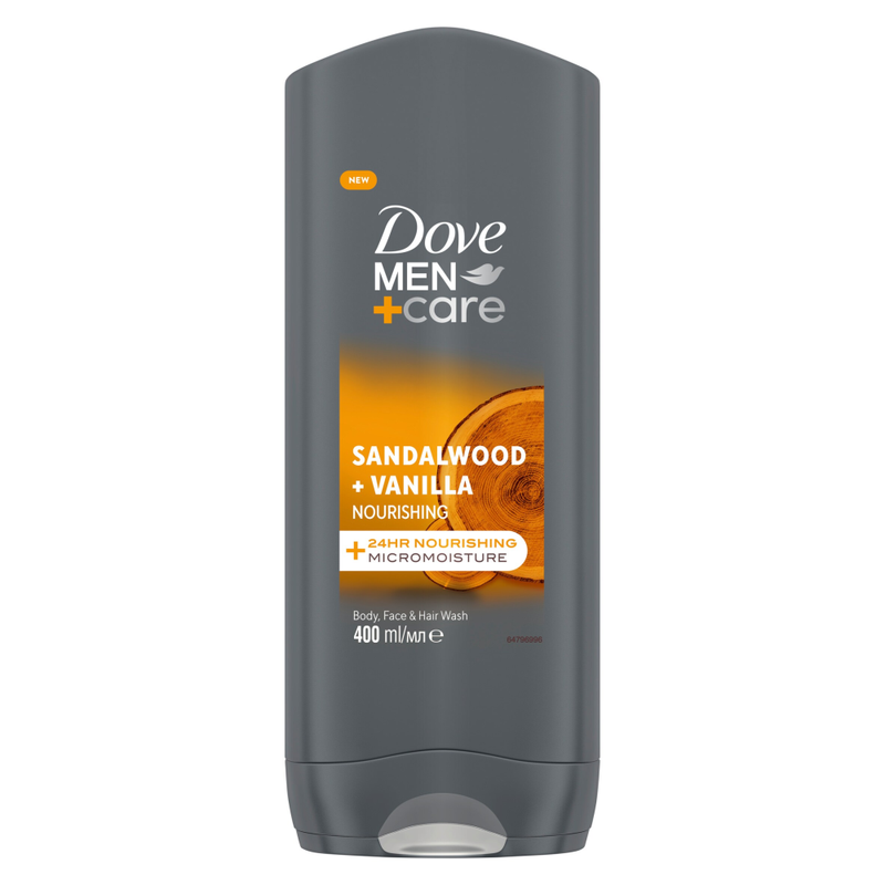 Men+Care 3-in-1 Hair, Face and Body Wash Sandalwood + Vanilla 400 ml