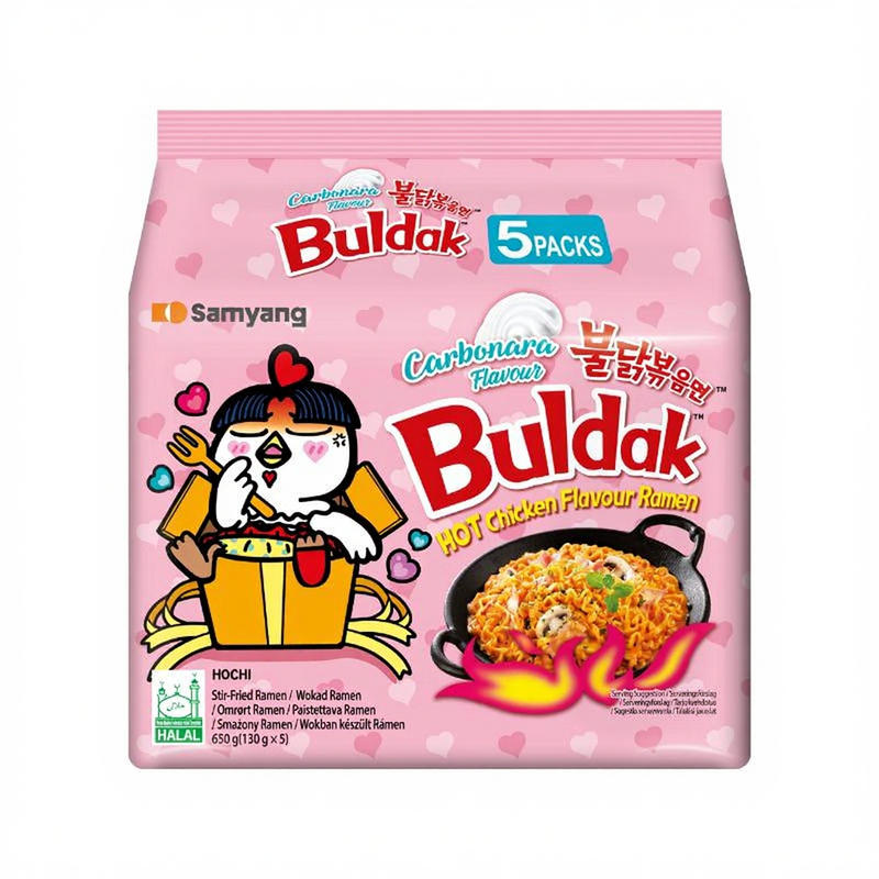 Samyang Buldak Ramen Poulet Épicé Carbonara 130 g × 5