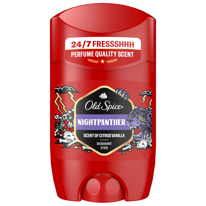 Old Spice Night Panther Deodorant Stick For Men 50ml, 48H Fresh And Aluminium Free