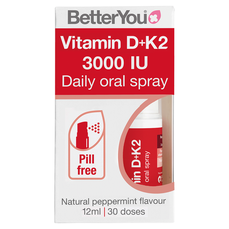 BetterYou Vitamin D3 3000 IU and K2 Oral Spray - 12 ml