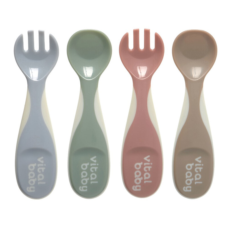 Nourish Chunky Baby Spoon & Fork Set 6+ Months 4 Pack