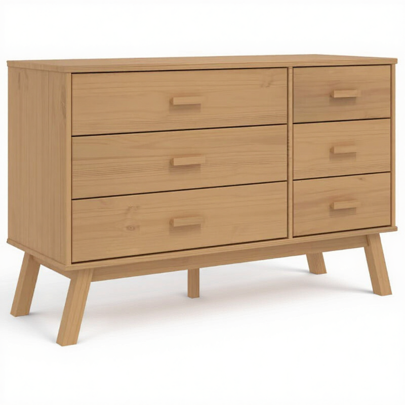 vidaXL Petite commode OLDEN bois massif pin brun
