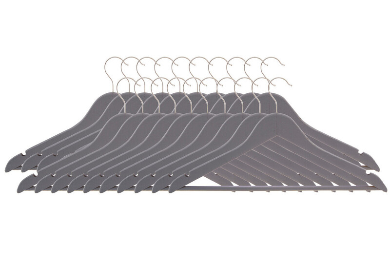 Set Of Twenty Matte Grey Clothes Hangers