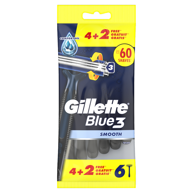 Blue3 Men's Disposable Razors 6 Count