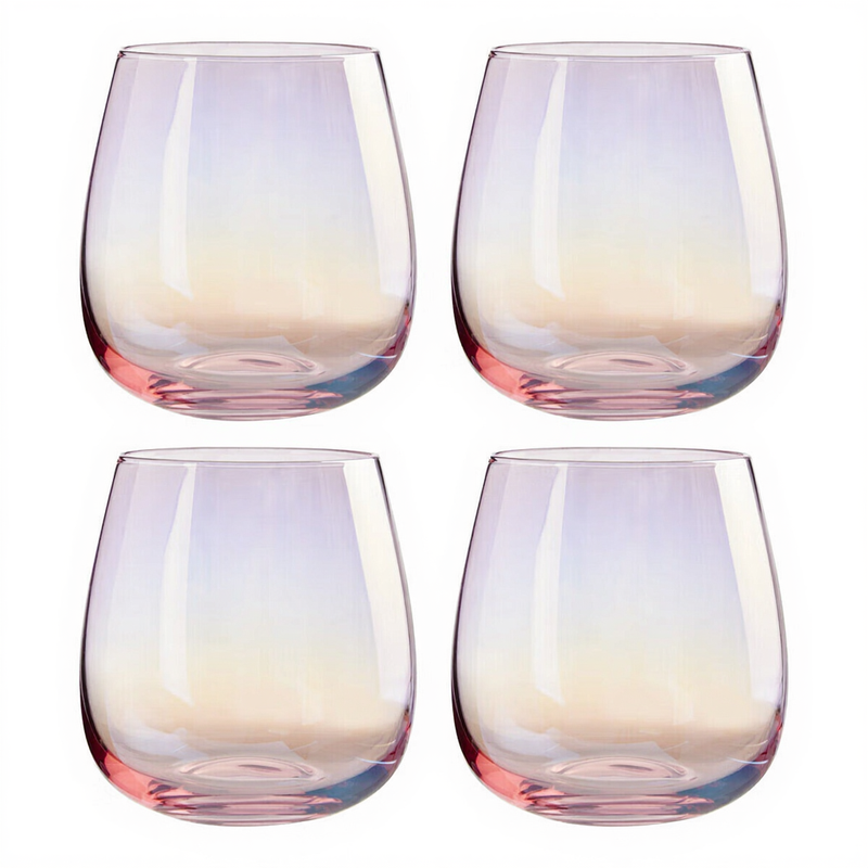 Frosted Deco Set Of 4 Tumbler Glasses
