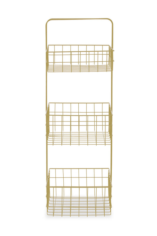 Three Tier Gold Finish Storage Caddy