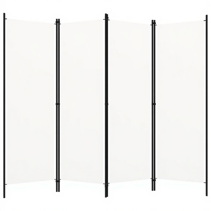 vidaXL 4-teiliger Raumteiler Weiß 200 × 180 cm