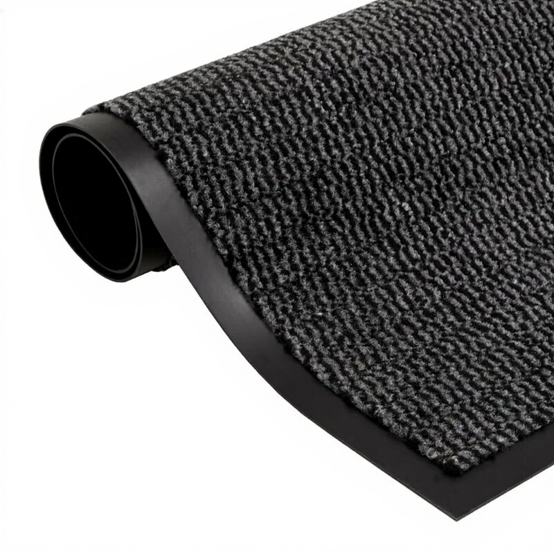 vidaXL Droogloopmat rechthoekig getuft 90x150 cm antraciet