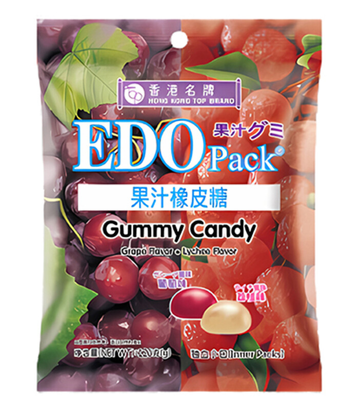 pack Juice Gummy Candy Grape & Lychee Flavors 120g