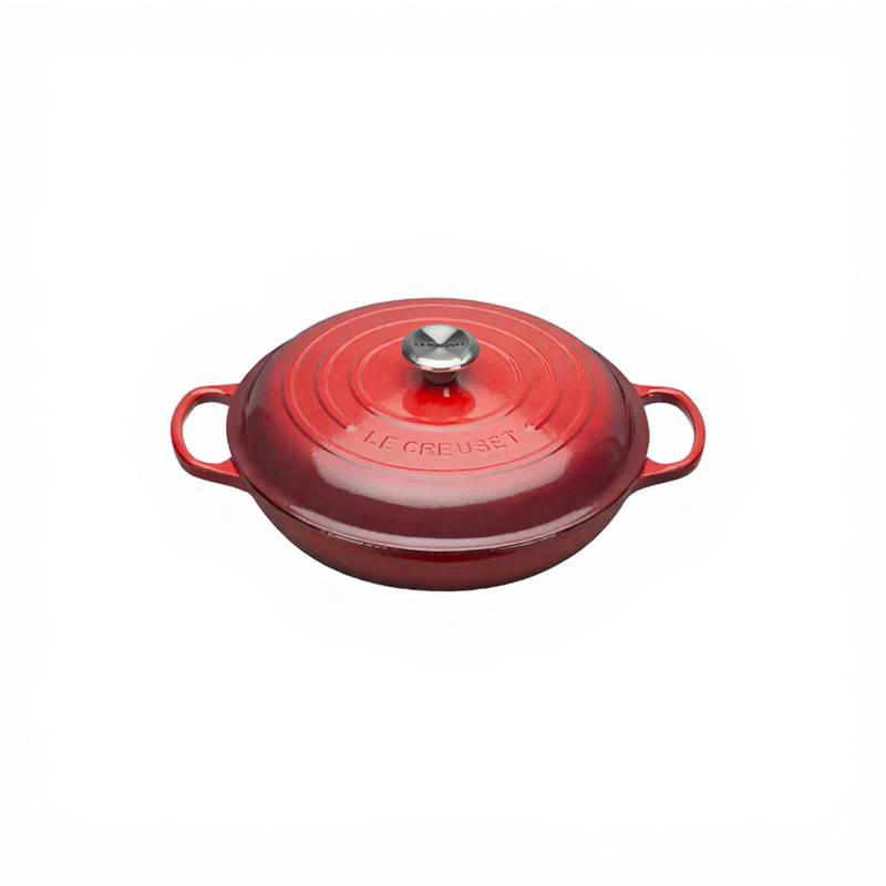 Le Creuset Flacher Bräter aus emailliertem Gusseisen, EVO-Serie, 30 cm, kirschrot