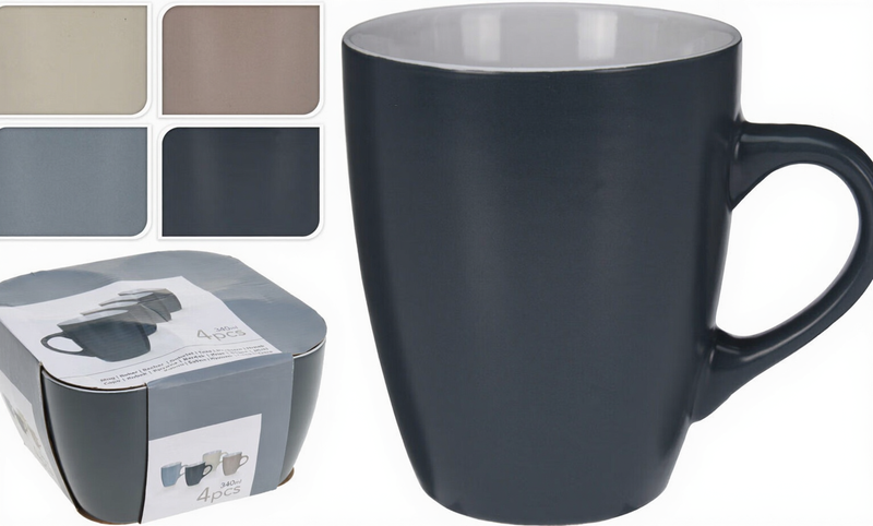 Becher Steingut 340ml Set/4 Stück