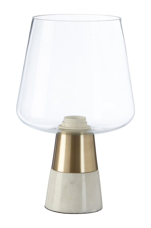 Interiors By Premier Gold/White Table Lamp Sebah Marble 33Cm