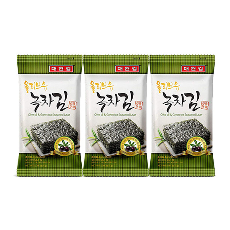 Olive Oil & Green Tea Seasoned Seaweed Dosirak 3 pack