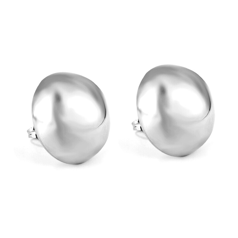 20mm Large High-Polished Stainless Steel Ball Stud Earrings for Women, Hypoallergenic