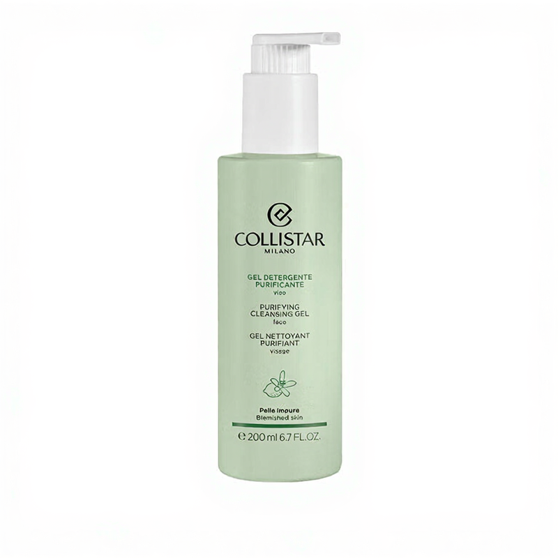 Collistar Purifying Cleansing Gel 200 ml – Klärendes Reinigungsgel für ölige Haut & Mischhaut Gesichtsporentiefe Reinigung