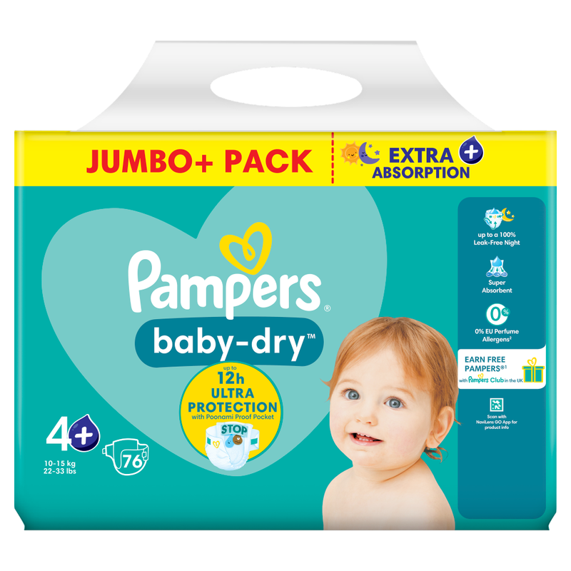 Baby-Dry Nappies Size 4+ 76 Pack Jumbo+ Pack